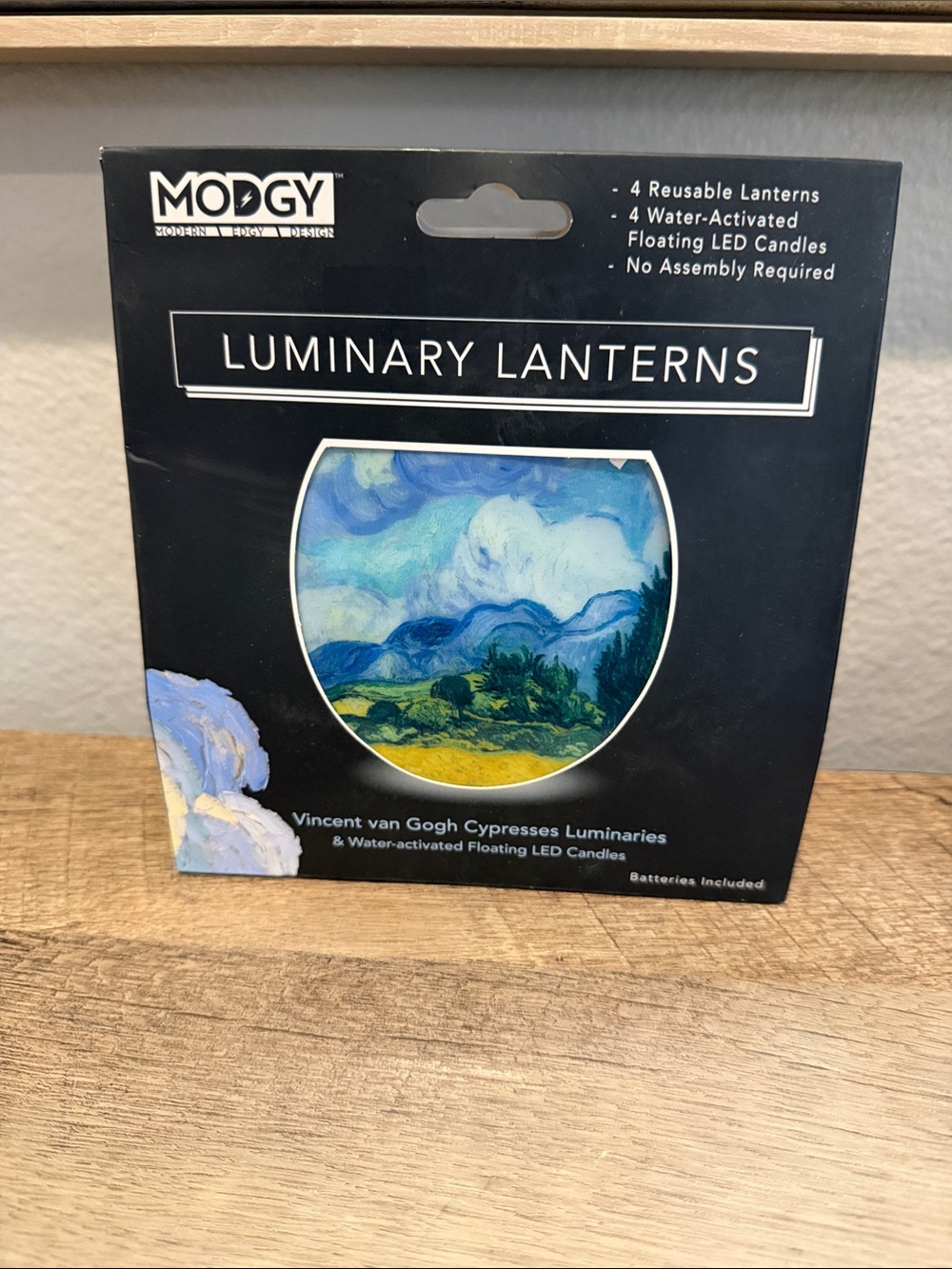 Luminary Lanterns - Blue/Green Vincent van Gogh Cypress Design